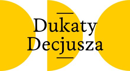 grafika ozdobna z napisem Dukaty Decjusza